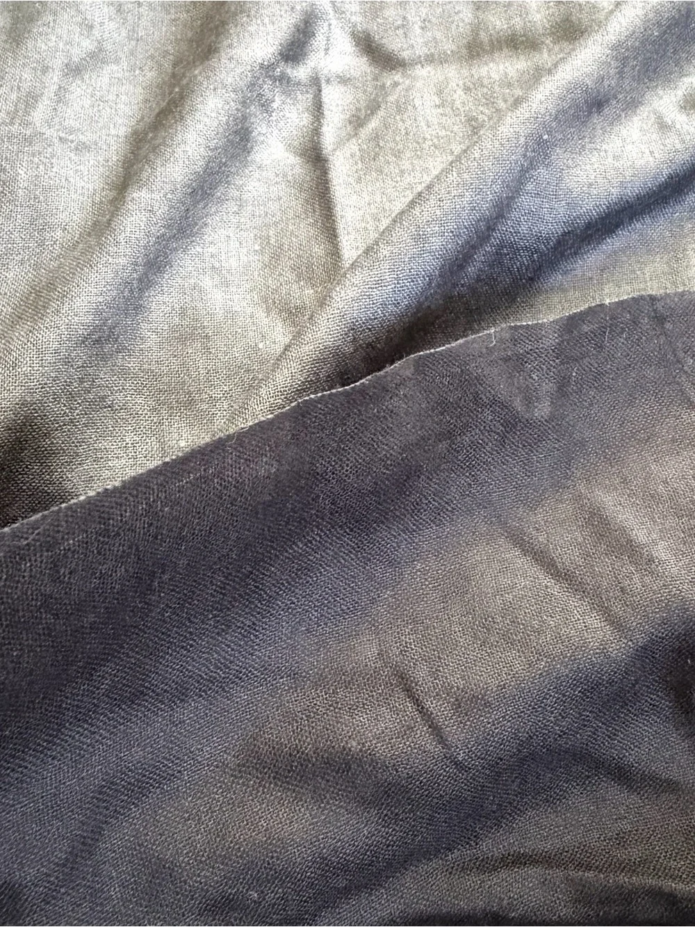 Eileen Fisher 50% Silk 50% Cashmere Reversible Gray Black Wrap Scarf Shawl